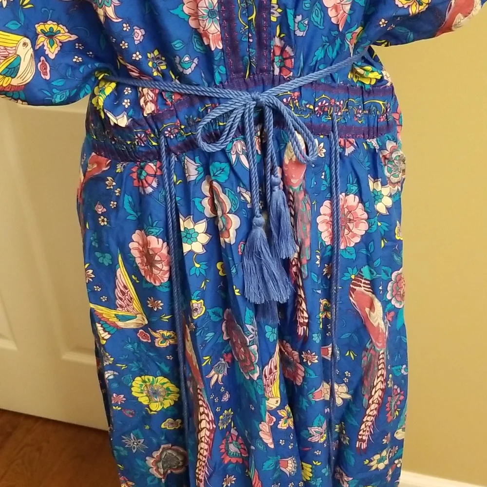 Boho women's blue patterned dress - Picture 8 of 10